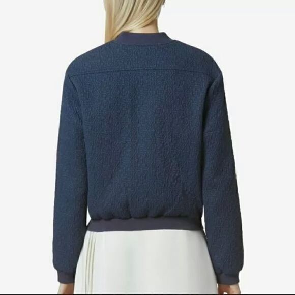 Avec Les Filles quilted zip navy bomber jacket size medium - Picture 3 of 11